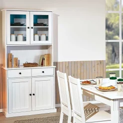 Wohnen Esszimmer-Vitrinen|Esszimmerschränke*90x191x45 Buffetschrank im modernen Country Look - Vatina I