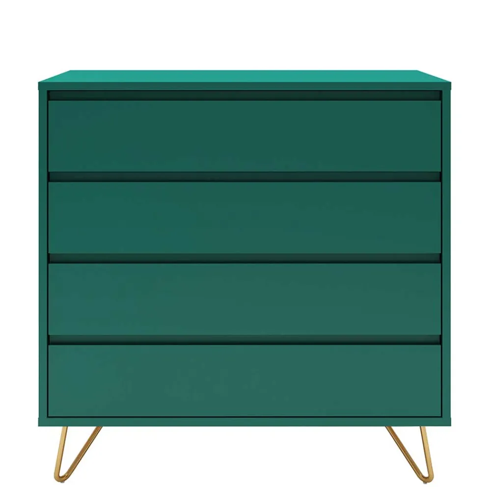 Wohnen Sideboards & Kommoden|Flurkommoden*90x90x40 cm 4 Schubladen Kommode in Grün - Ricriava