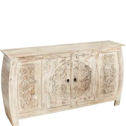 Wohnen 166x85x40 cm Akazie Sideboard in White Wash - Omie