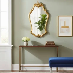 Wohnen Glasmöbel|Spiegel*55x92x8 cm Barock Wandspiegel in Gold - Motiz