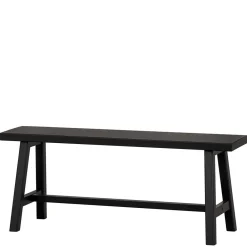 Wohnen 110x45x35 cm Bänke aus Massivholz in Schwarz - Annike (2er Set)