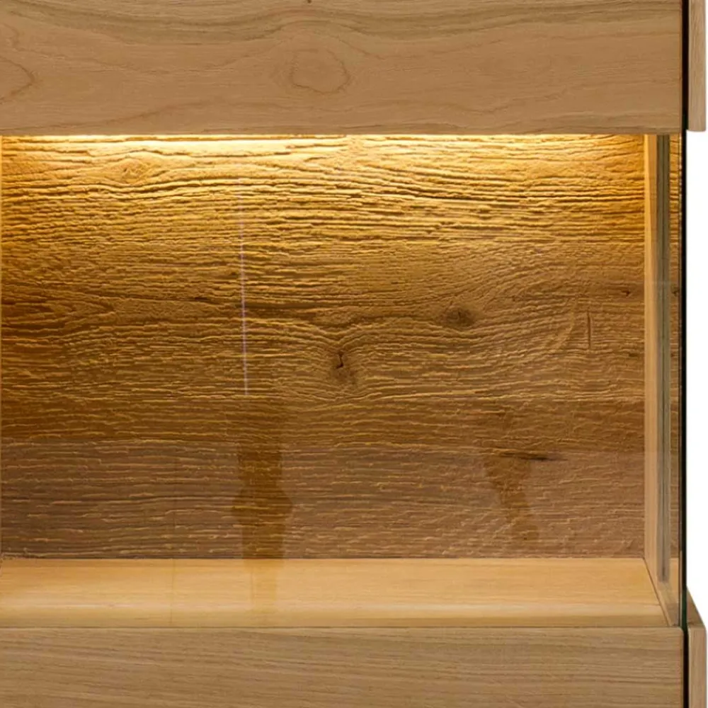 Wohnen Vitrinen|Wohnzimmer-Vitrinen*43x169x33 cm Hängevitrine aus Wildeiche - Obinson