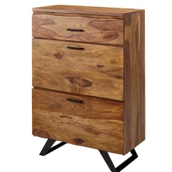 Wohnen Flurkommoden*80x120x42 cm Hochkommode aus Sheesham massiv - Elmin