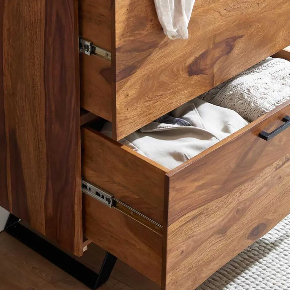 Wohnen Flurkommoden*80x120x42 cm Hochkommode aus Sheesham massiv - Elmin