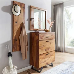 Wohnen Flurkommoden*80x120x42 cm Hochkommode aus Sheesham massiv - Elmin