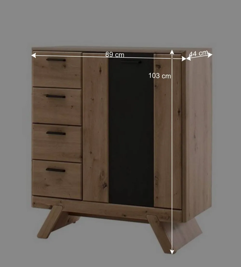 Wohnen 89x103x44 cm Kommode in Holzdekor Eiche - Larinca