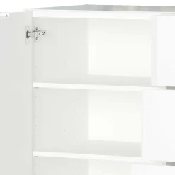 Wohnen 134x101x42 cm Kommode in Weiß mit Glas - Rufu