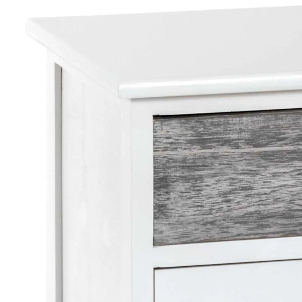 Wohnen 41x60x31 cm Landhaus Nachtkommode aus Paulownia massiv - Geroga