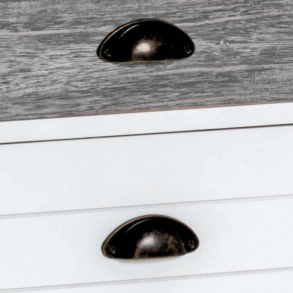 Wohnen 41x60x31 cm Landhaus Nachtkommode aus Paulownia massiv - Geroga