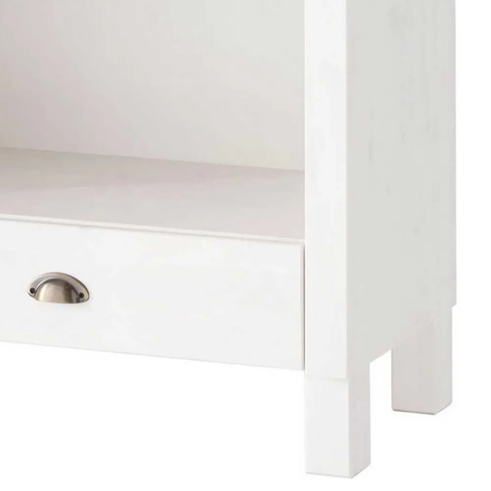 Wohnen 75x205x40 cm Landhausregal in Weiß - Canarius