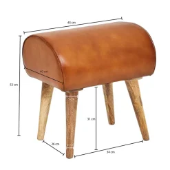 Wohnen Sessel & Hocker|Barhocker*45x53x40 cm Leder Hocker mit Holzbeinen - Brian