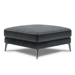 Wohnen 84x49x84 cm Polsterhocker in Anthrazit Samt - Temir