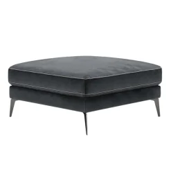 Wohnen 84x49x84 cm Polsterhocker in Anthrazit Samt - Temir