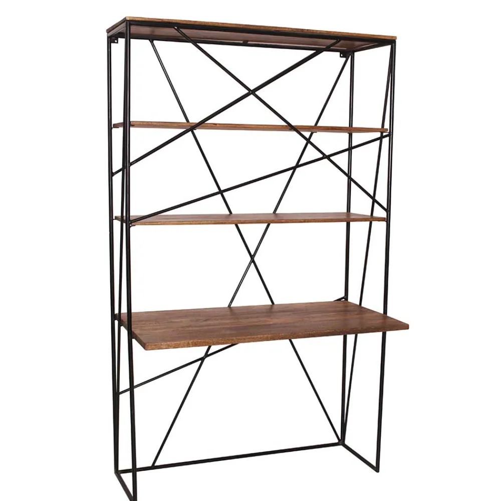 Wohnen 120x202x60 cm Regal mit Schreibtisch im Loft Style - Offia