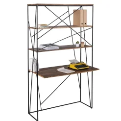 Wohnen 120x202x60 cm Regal mit Schreibtisch im Loft Style - Offia