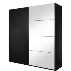 Wohnen Jugendzimmerschränke*200x210x61 cm Schwarzer Kleiderschrank mit Schiebetüren - Dinamaro