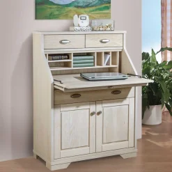 Wohnen Esszimmerschränke*87x117x44 cm Sekretär aus Eiche White Washed - Larioja