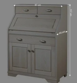 Wohnen Esszimmerschränke*87x117x44 cm Sekretär aus Eiche White Washed - Larioja