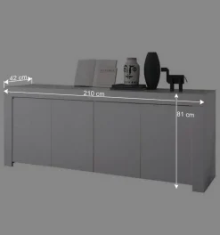 Wohnen 210x81x42 cm Sideboard mit Wangengestell - Mikes