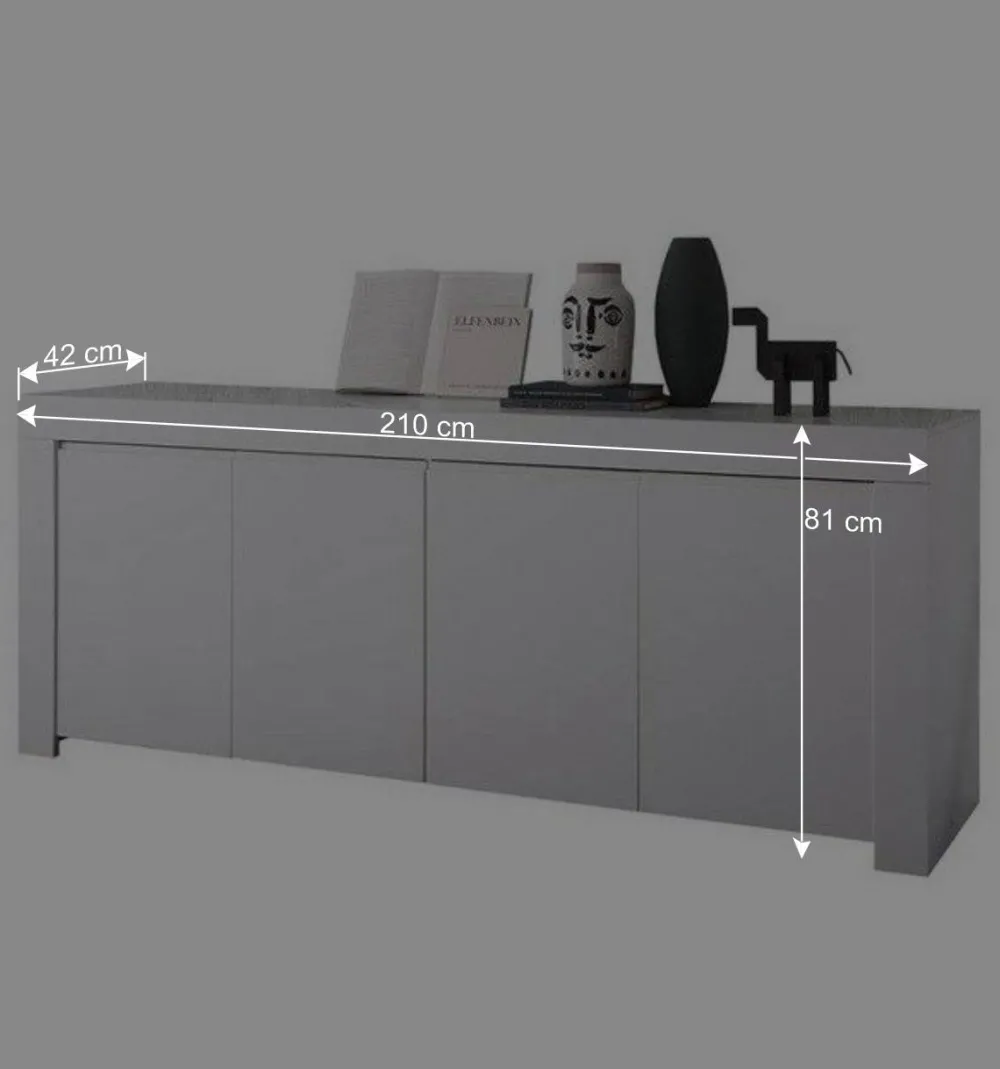 Wohnen 210x81x42 cm Sideboard mit Wangengestell - Mikes