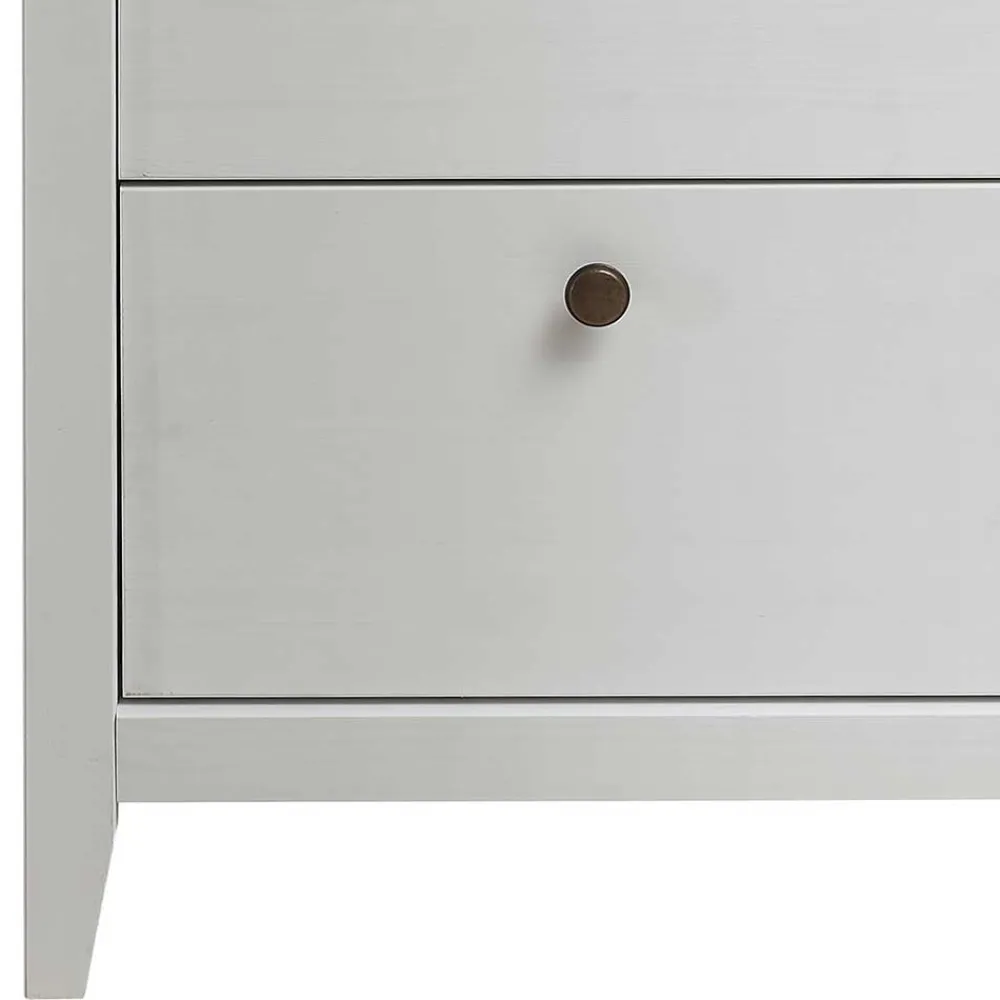 Wohnen 58x200x40 cm Skandi Vitrine in Weiß lackiert - Astinion