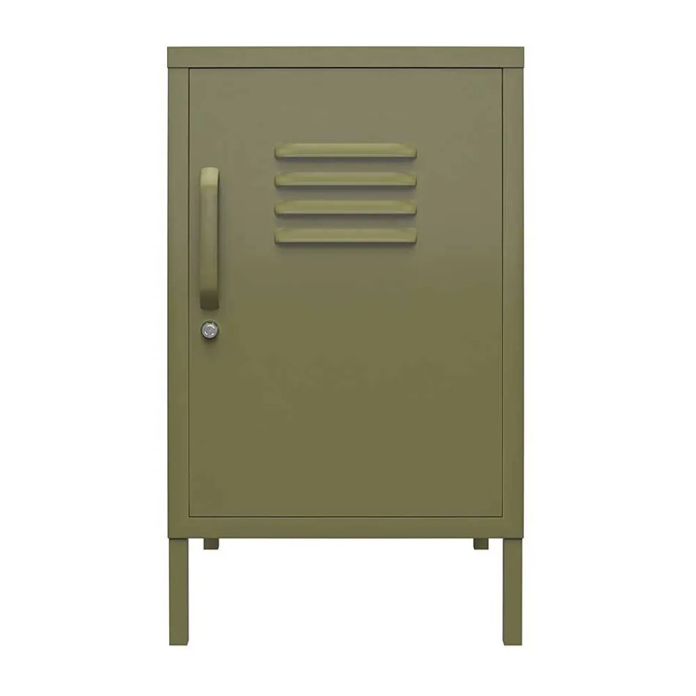 Wohnen 38x69x40 cm 1-türige Kommode in Oliv Grün - Austral