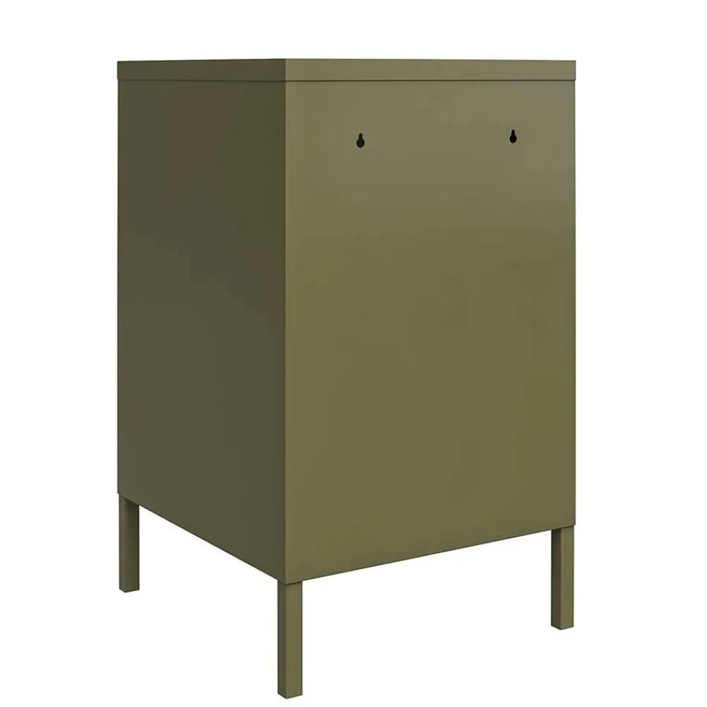 Wohnen 38x69x40 cm 1-türige Kommode in Oliv Grün - Austral