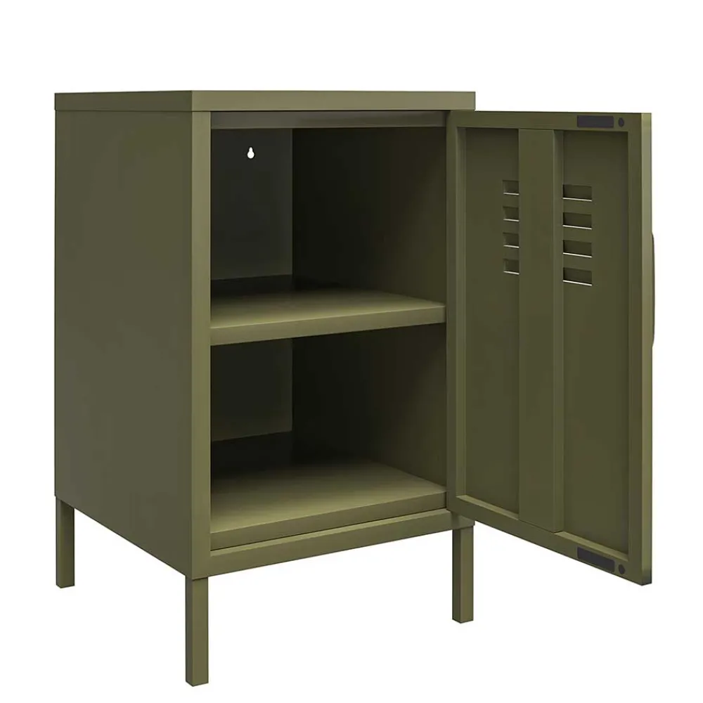 Wohnen 38x69x40 cm 1-türige Kommode in Oliv Grün - Austral