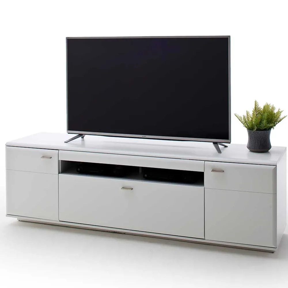 Wohnen 195x60x51 cm TV Board Unterschrank in Weiß - Hazime