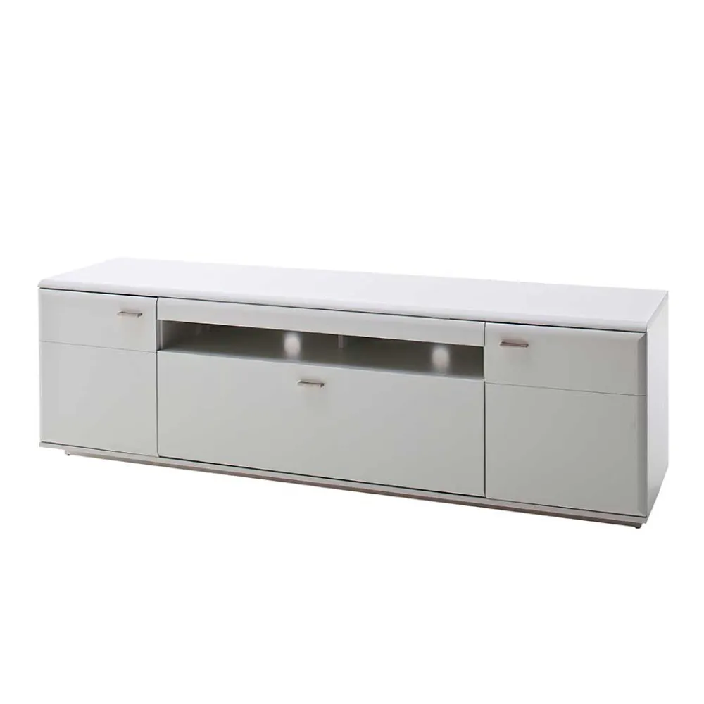 Wohnen 195x60x51 cm TV Board Unterschrank in Weiß - Hazime