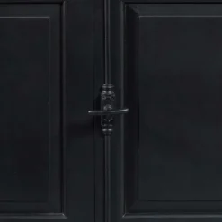 Wohnen Vitrinen|Wohnzimmer-Vitrinen*130x230x47 cm Vintage Vitrine Schrank in Schwarz - Niovan