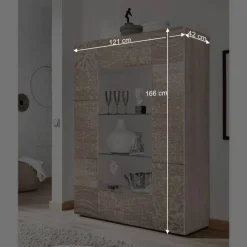 Wohnen Vitrinen|Wohnzimmer-Vitrinen*121x166x42 cm Vitrine mit Muster Print Front - Bielvas