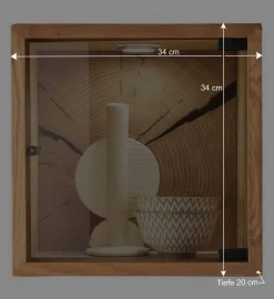 Wohnen 34x34x20 cm Wandvitrine in Wildeiche - Acapella