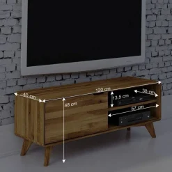 Wohnen Tv & Hifi-Möbel|Tv & Hifi-Möbel*120x48x40 cm Wildeiche TV Element mit Tür - Eavy