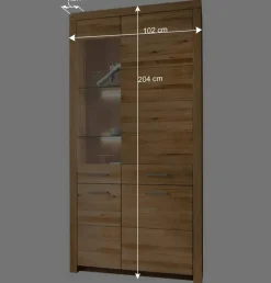Wohnen 102x204x40 cm Wohnzimmer Holzschrank aus Wildeiche - Loitons
