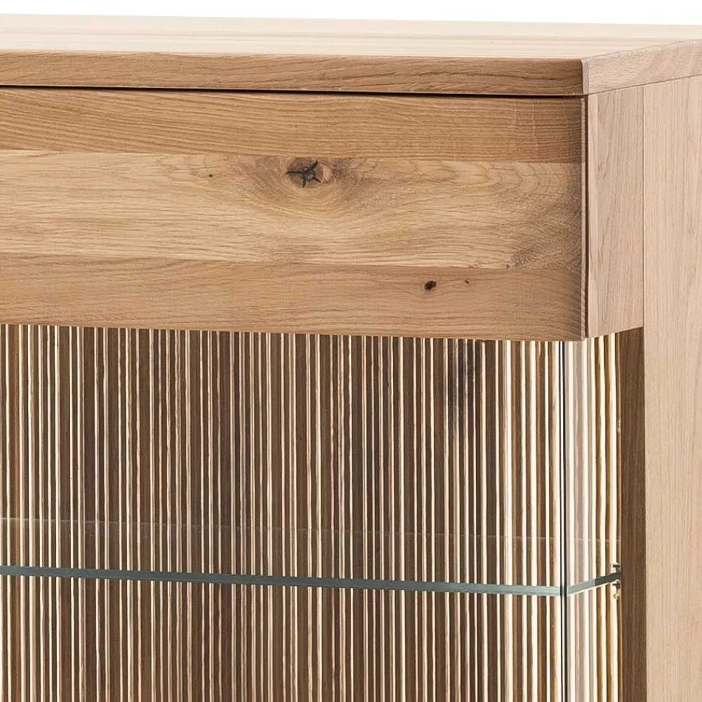 Wohnen 150x121x37 cm Wohnzimmer Schrank in Eiche Bianco - Crupean