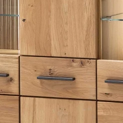 Wohnen 150x121x37 cm Wohnzimmer Schrank in Eiche Bianco - Crupean