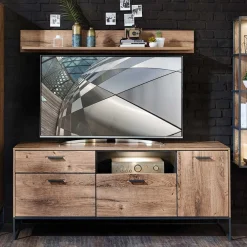 Wohnen Loft Möbel|Industrial Möbel*175x75x48 cm Wohnzimmer Sideboard in Holzoptik - Xindus