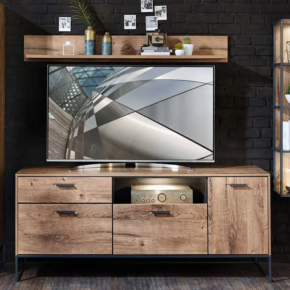 Wohnen Loft Möbel|Industrial Möbel*175x75x48 cm Wohnzimmer Sideboard in Holzoptik - Xindus