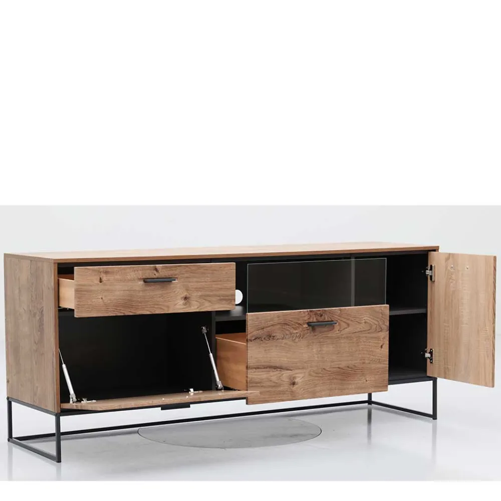 Wohnen Loft Möbel|Industrial Möbel*175x75x48 cm Wohnzimmer Sideboard in Holzoptik - Xindus