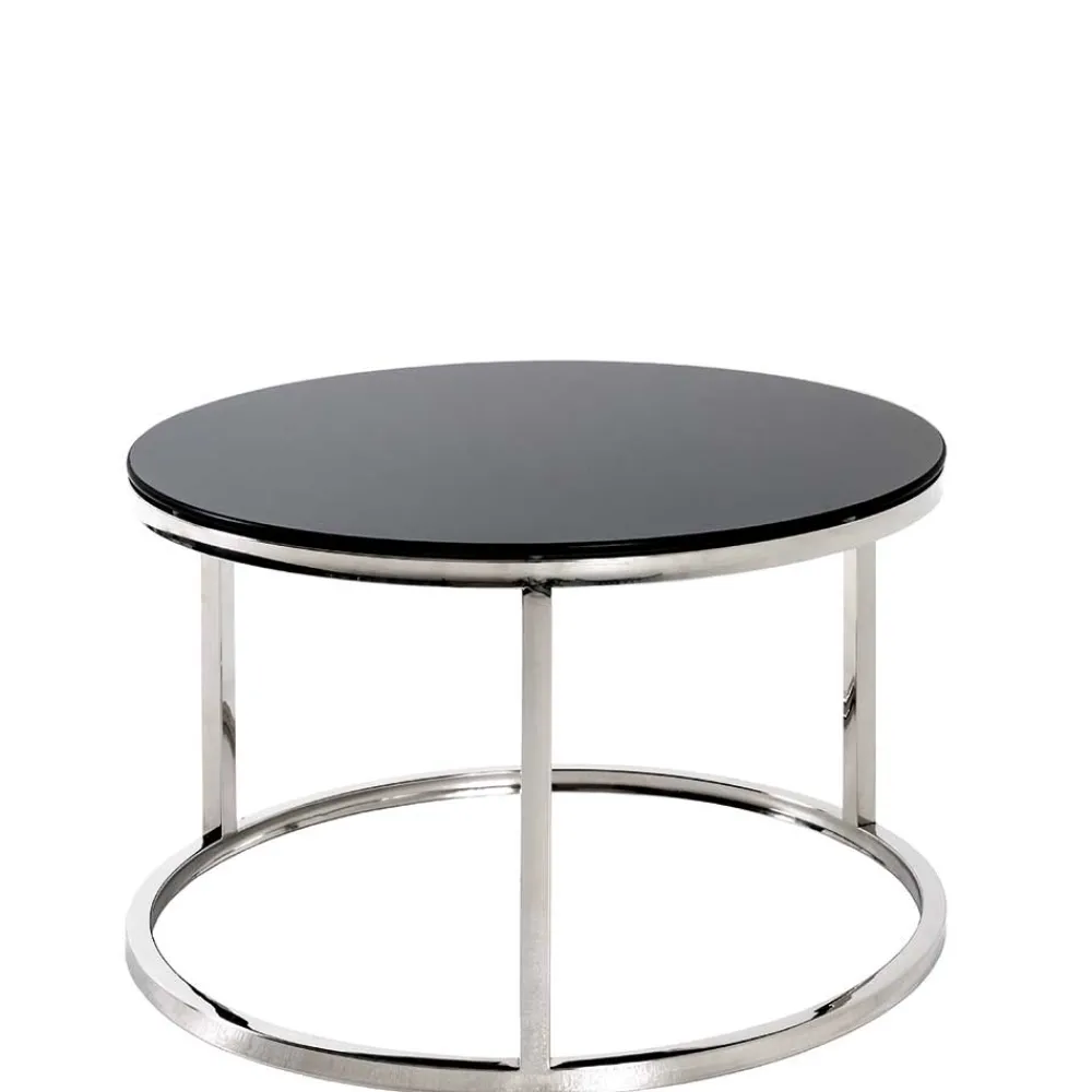 Wohnen 60x36x60 Couchtisch aus Schwarzglas - Zyaman
