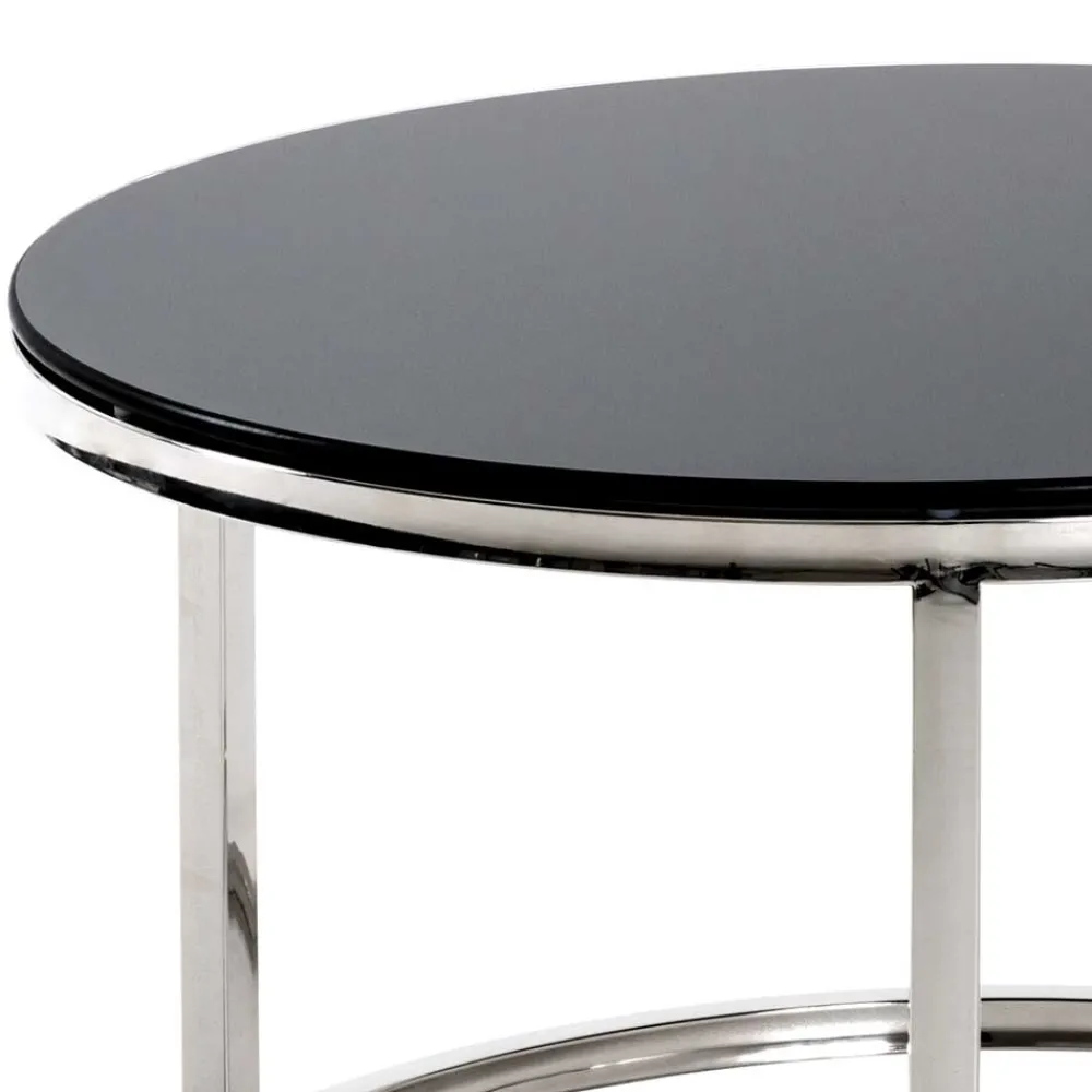 Wohnen 60x36x60 Couchtisch aus Schwarzglas - Zyaman