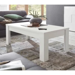 Wohnen 122x45x65 Couchtisch in Weiß lackiert - Mikes