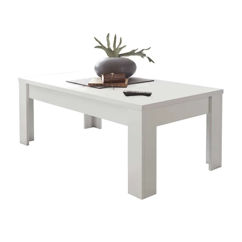 Wohnen 122x45x65 Couchtisch in Weiß lackiert - Mikes