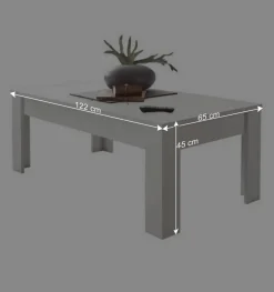 Wohnen 122x45x65 Couchtisch in Weiß lackiert - Mikes