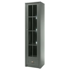 Wohnen 50x197x43 Country Vitrine in Dunkelgrün - Niestov