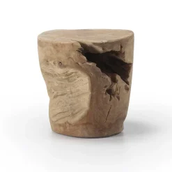 Wohnen Landhausmöbel|Designermöbel*35x35x35 Design Beistelltisch aus Teak Stamm - Stroy