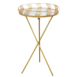 Wohnen 40x71x40 Design Beistelltisch mit Spiegelglas Platte - Anthro