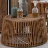 Wohnen Rattanmöbel*69x38x69 Design Couchtisch aus Recyclingholz & Rattan - Valtte