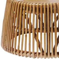 Wohnen Rattanmöbel*69x38x69 Design Couchtisch aus Recyclingholz & Rattan - Valtte